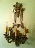 Gilt Bronze Four-Light Sconces, Louis the 16 Style, C. 1870 (28" H)