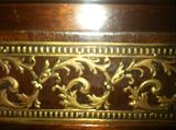 Inlaid Rosewood Dining Room Table with Gilt Bronze Decoration, 2-18” Leaves, 2 Pedestal Base with Hairy Paw Feet, c.1890