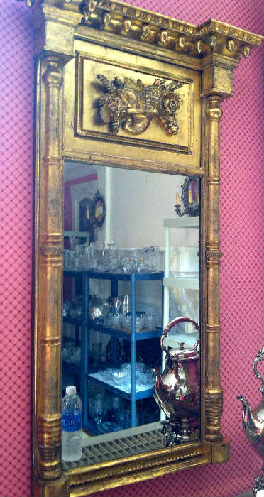 Federal Gold Leaf Mirror, Cornucopia Decoration