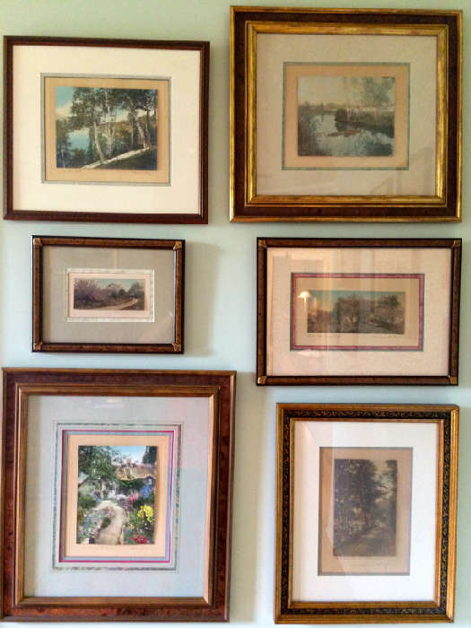 14 Wallace Nutting Photographs, "Coming Out of Rosa," "Our Alstead Stream," "A Birch Grove," "A Garden of Larkspur," "Birch Island," "Bonnie May," "Sheep Grazing," "The Great Wayside Oak"