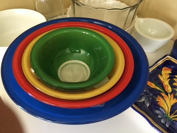Colorful Pyrex glass dishes