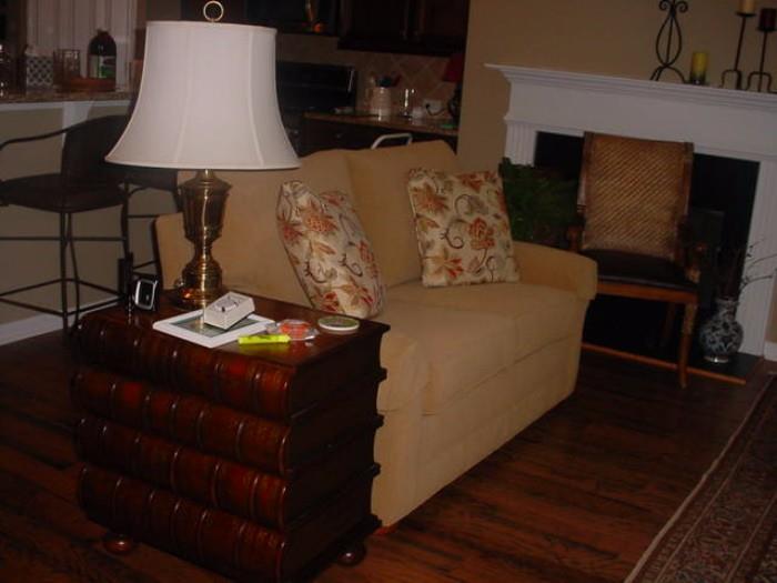 Matching love seat, "book case" end table