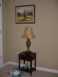 Bedroom end table and lamp