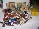 Meerschaum and other pipes, Northwood glassware, Cycle lamp mint in the box, Steiff lion, knives, and more