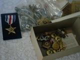 MANY military medals, pins, badges, etc.