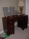 Vintage bedroom desk, with child doll furniture