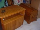 Two vintage chests, including the wonderful round top cedar chest