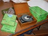 Thorens vintage disc music box with many metal discs
