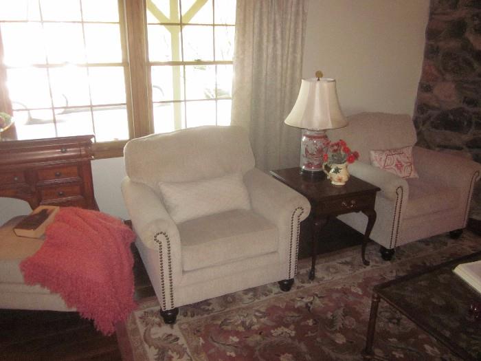 Matching chairs with ottoman, matching sofa