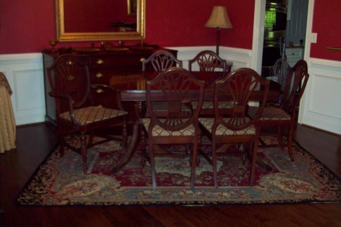 Vintage Mahogany Dining Table w/6 Chairs
