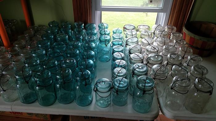 Canning Jars with Bail/Glass Lids...