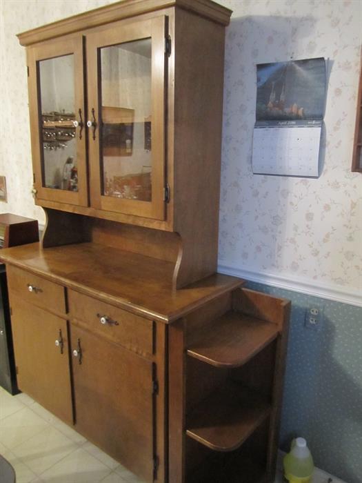 CHINA HUTCH WITH LOTS OF STORAGE AND SIDE SHELF
