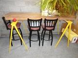 Make shift bar height work area with 3 30" stools from Holland Bar Stool Co.