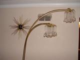 Brass Floor Lamp, wind up clock mid century, brass tea cart and umbrella stand