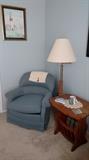Side Chair and End Table w/lamp