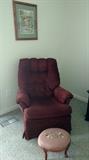 Upholstered Recliner and Footstool...