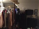 We now have 7 racks of nice quality women's clothing all set up in the garage.
