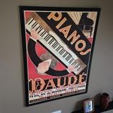 French advertisement in custom frame, 5.5' X 4'