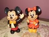 Vintage Mickey and Minnie coin banks