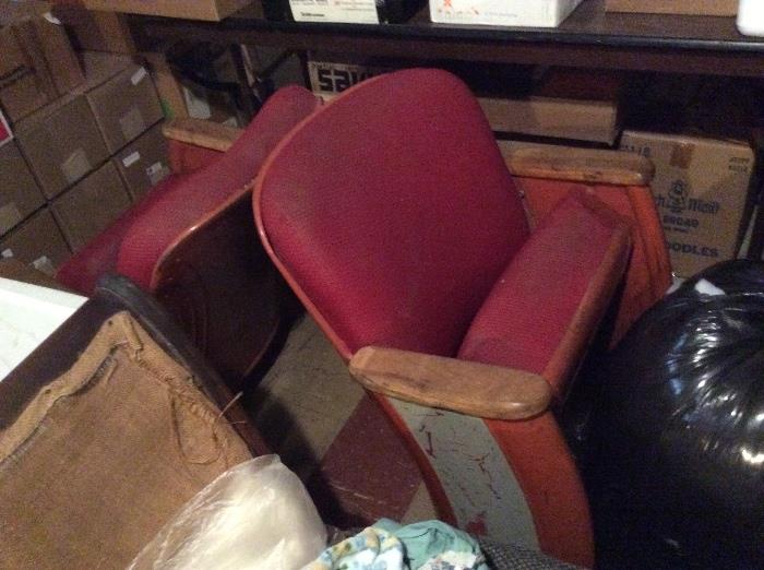 TWO HAYWOOD WAKEFIELD THEATRE CHAIRS