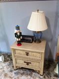 Bedside Table with glass Lamp
