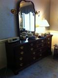 Large mahogany Chest of Drawers made by Thomasville with attached Mirror