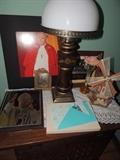vintage lamp, pope items