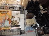PSE&G employee items, vintage cameras and binoculars