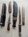 WWI bayonet, collection of knives