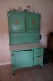 vintage green hutch