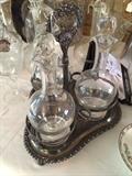 Antique oil & vinegar set