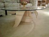 Detail on base of coffee table