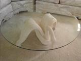 Swan coffee table has a matching lamp table