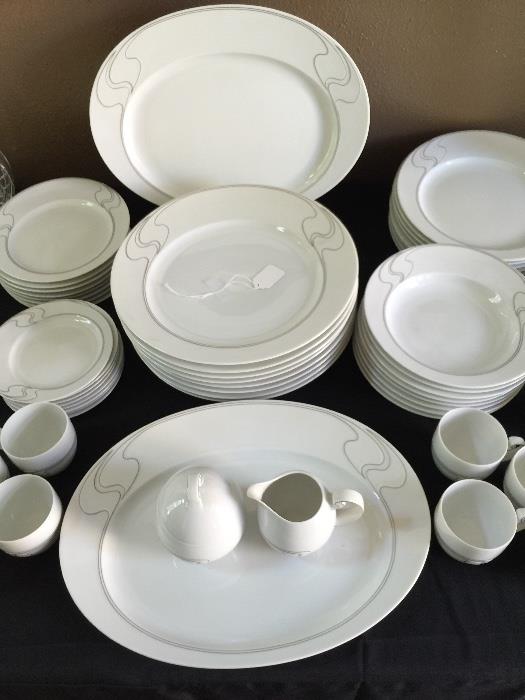 Rosenthal China 'Asymmetria' for 'Studio-line'  by Bjorn Wiinblad. Complete service for eight.  