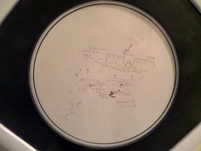 RAFAEL ABECASSIS (Israel)                                                  "One of the most famous contemporary Israeli artists"
Sketch with Inscription
Original Drawing on Paper
San Diego 1996
$375
