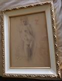 OLIVIERO MASI (Italy)                                                                   "Nude Study"                                                                                   Colored Pencil and Graphite on Paper                                                   Florence                                                                                                            $325