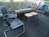 3 Shell Back Metal Lawn Chairs