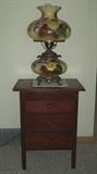 Love this 3 Drawer Oak Table and 3 way Gone with the Wind Lamp!