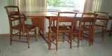 Length on this table runs approx 84" with the 2 leaves