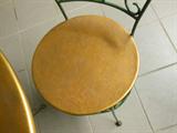 COPPER TABLE TOP AND CHAIR SEATS