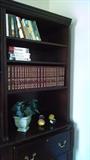 Section of wall unit with 2 lateral file drawers and bookcase top