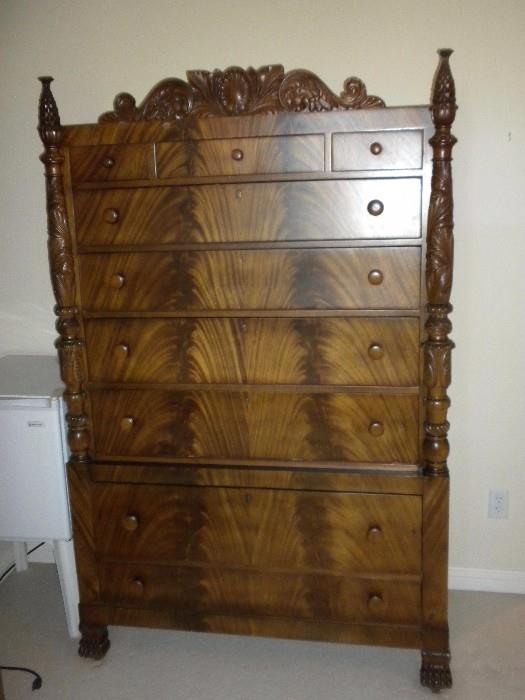 Beautiful Carved Four Poster Bed and Dresser from 1910 (from the home of Elizabeth Quinlan)


