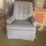 One of two vintage chairs in the living room