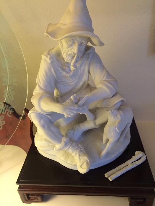 Bisque seated figurine - Dresden - signed "S. Mott"