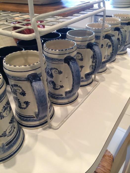 Hand painted Blue Delft mugs