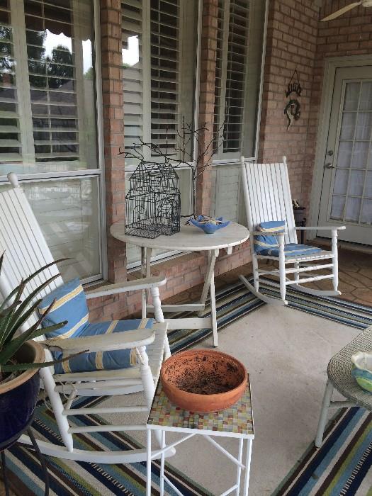 Patio rockers and table