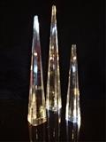 3 PC MID CENTURY LUCITE OBELISKS