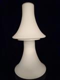 1970's WHITE GLASS LAMP, LIGHTED BASE AND TOP, EXCELLENT GENTLY USED CONDITION, 22"H