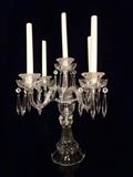 LARGE CRYSTAL CANDELABRA WITH CRYSTAL DROPS, 5 LIGHTS, EXCELLENT CONDITION