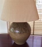 Large studio pottery lamp